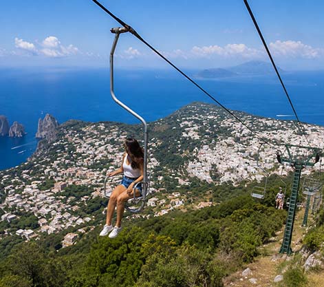 Cable Chair Rides Above The Coast