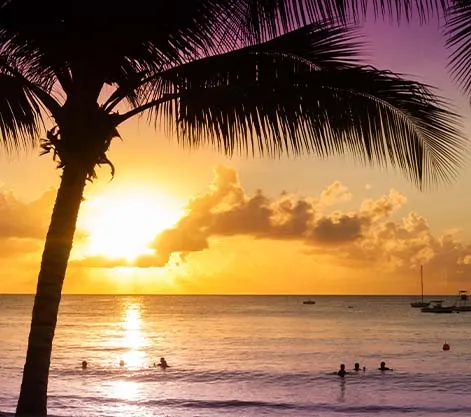 Sunset by the Caribbean
