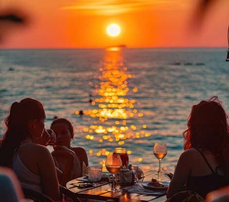 Sunset Dining By The Sea
